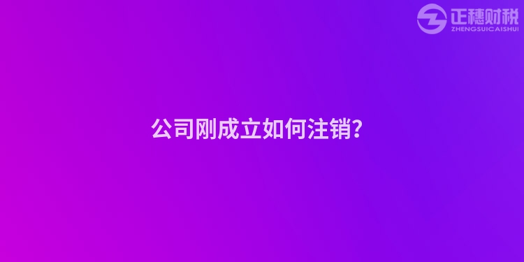 公司剛成立如何注銷？
