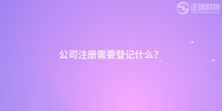 公司注冊需要登記什么？