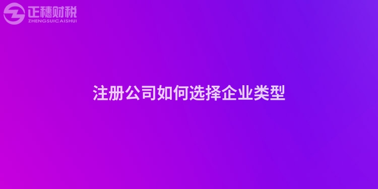 注冊(cè)公司如何選擇企業(yè)類(lèi)型