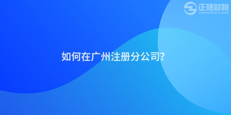 如何在廣州注冊分公司？