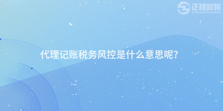 代理記賬稅務風控是什么意思呢？