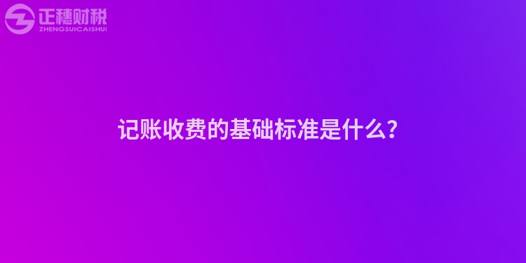 記賬收費的基礎(chǔ)標準是什么？