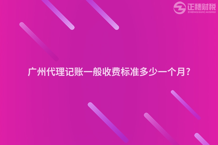 廣州代理記賬一般收費標準多少一個月?