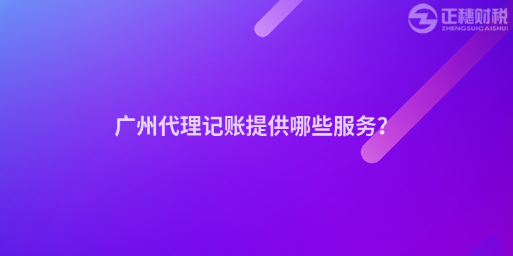 廣州代理記賬提供哪些服務？