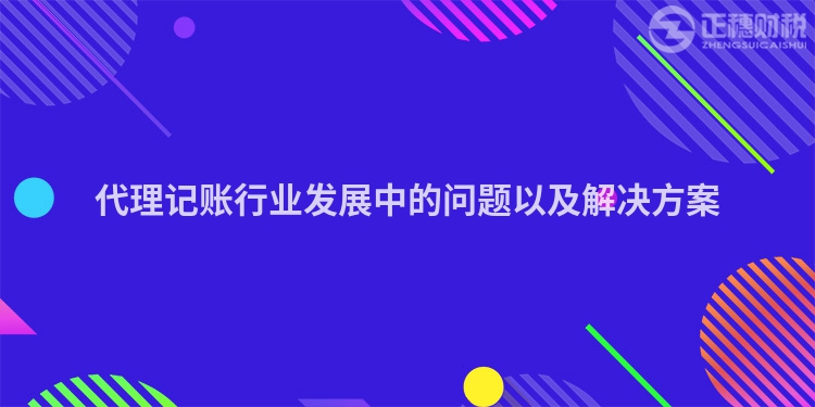代理記賬行業發展中的問題以及解決方案