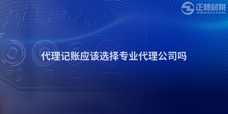 代理記賬應(yīng)該選擇專(zhuān)業(yè)代理公司嗎