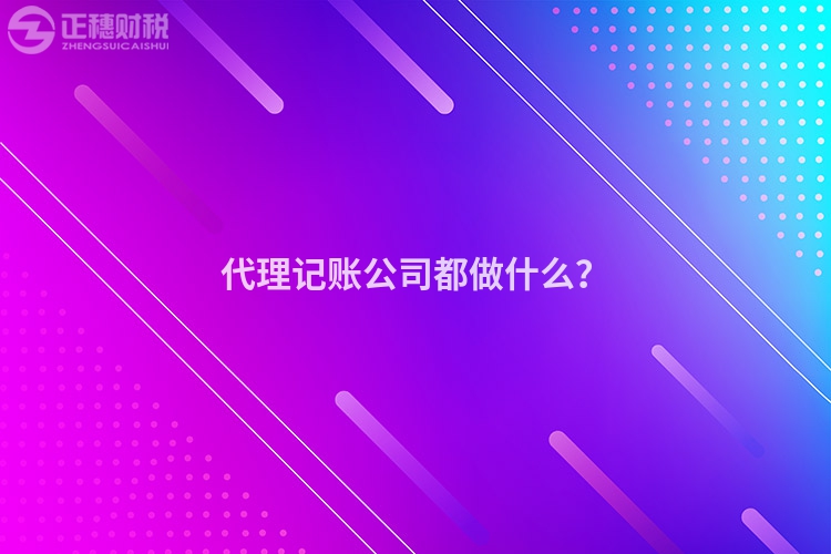 代理記賬公司都做什么？