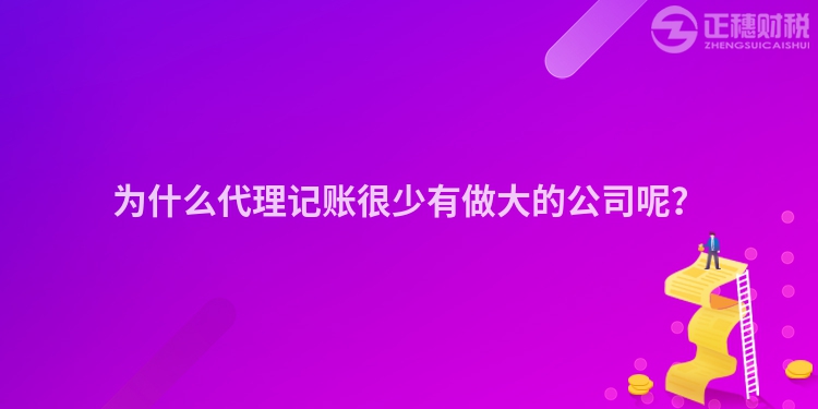 為什么代理記賬很少有做大的公司呢？