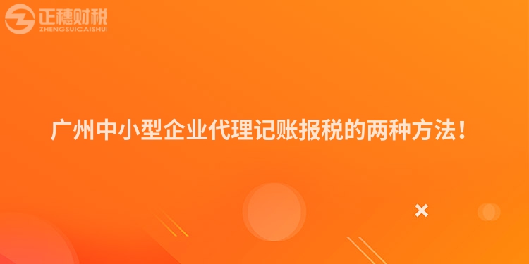 廣州中小型企業代理記賬報稅的兩種方法！