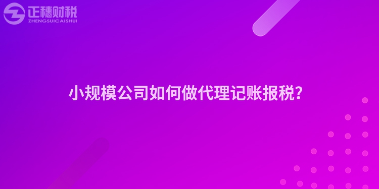 小規(guī)模公司如何做代理記賬報(bào)稅？