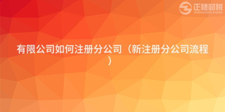 有限公司如何注冊(cè)分公司(新注冊(cè)分公司流程)