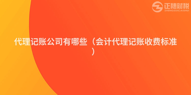 代理記賬公司有哪些（會計代理記賬收費標準）