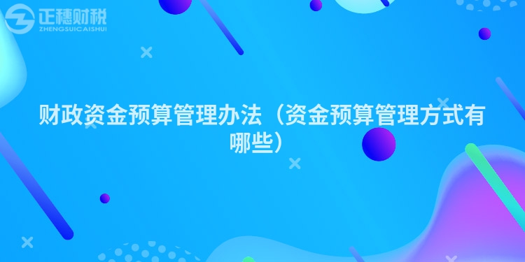 財(cái)政資金預(yù)算管理辦法(資金預(yù)算管理方式有哪些)