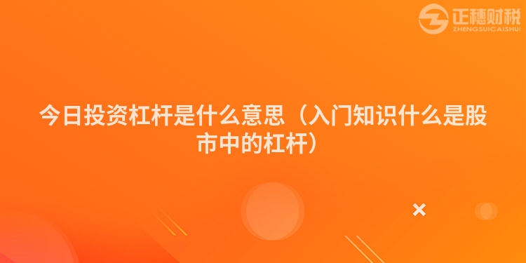 今日投資杠桿是什么意思(入門知識(shí)什么是股市中的杠桿)