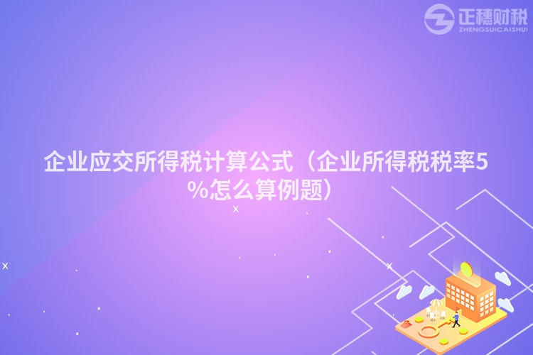 企業(yè)應(yīng)交所得稅計(jì)算公式(企業(yè)所得稅稅率5%怎么算例題)