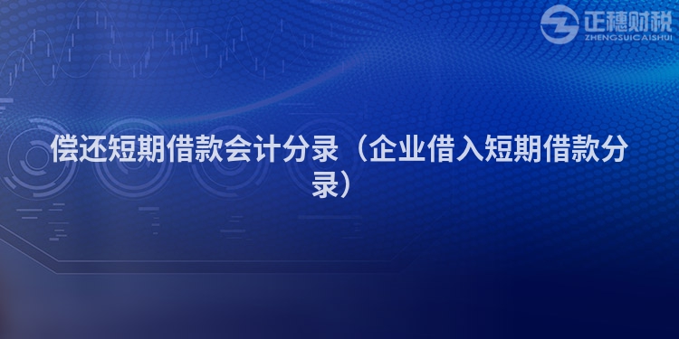 償還短期借款會(huì)計(jì)分錄(企業(yè)借入短期借款分錄)