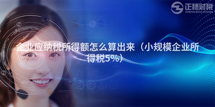 企業應納稅所得額怎么算出來（小規模企業所得稅5%）